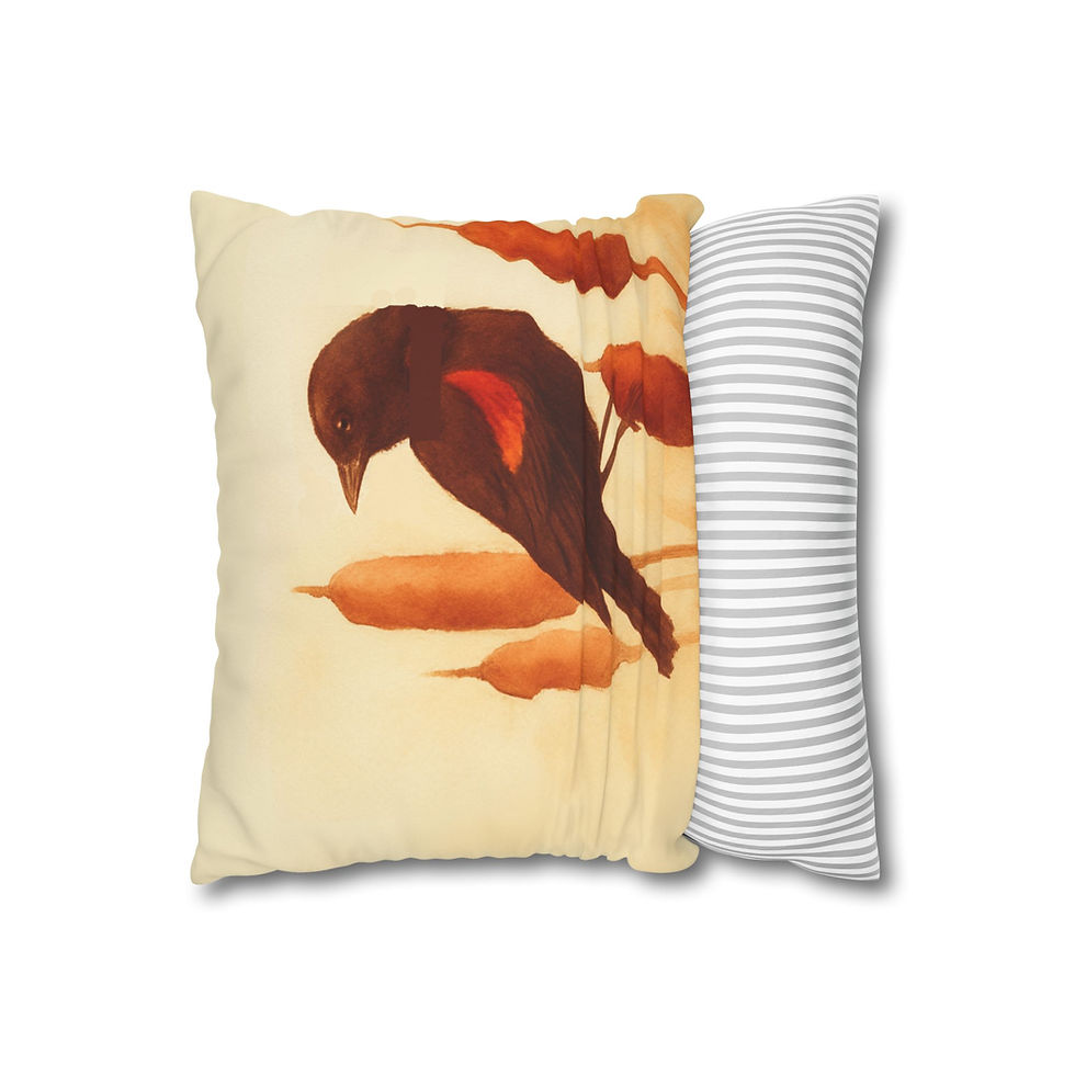 Thumbnail: Redwing Bird & Cattails – Embers & Petals Collection, Pillowcase #3