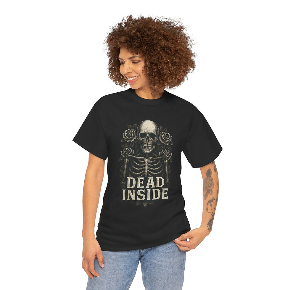 Thumbnail: Dead Inside Unisex T-Shirt, Gothic Skeleton Tee