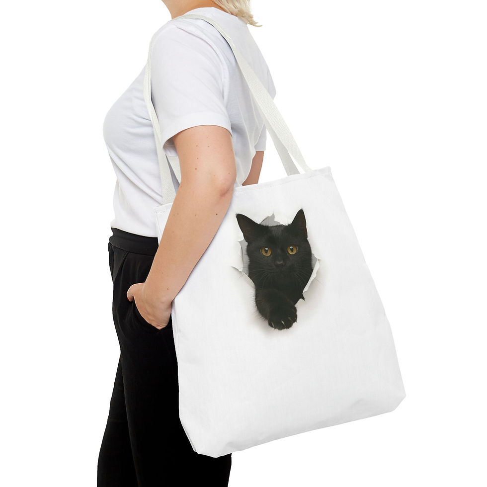 Thumbnail: The Cat’s Out of the Bag, Black Cat Tote Bag