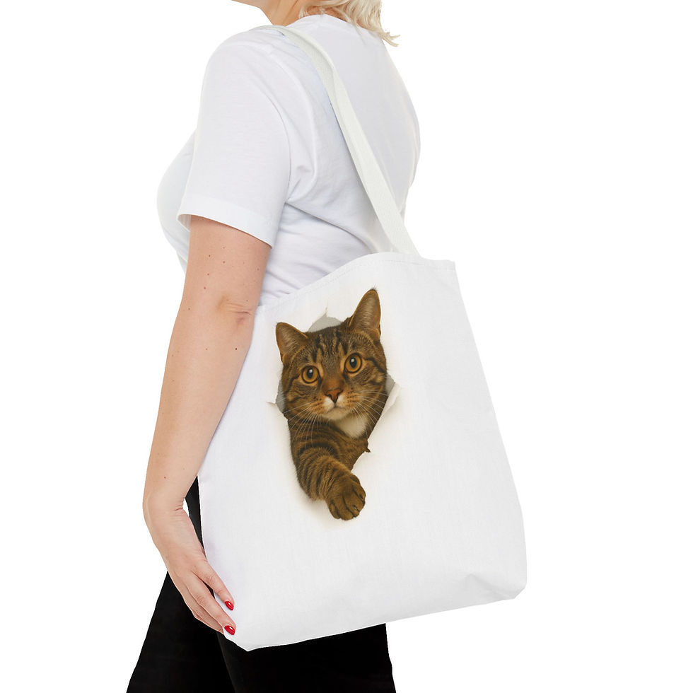 Thumbnail: The Cat’s Out of the Bag, Tabby Cat Tote Bag