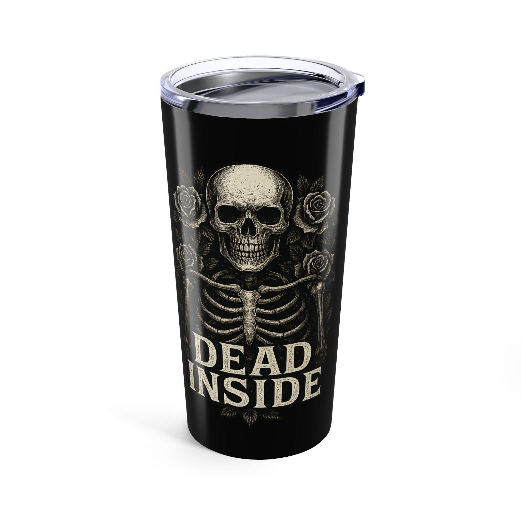 Dead Inside 20oz Tumbler with Gothic Skeleton