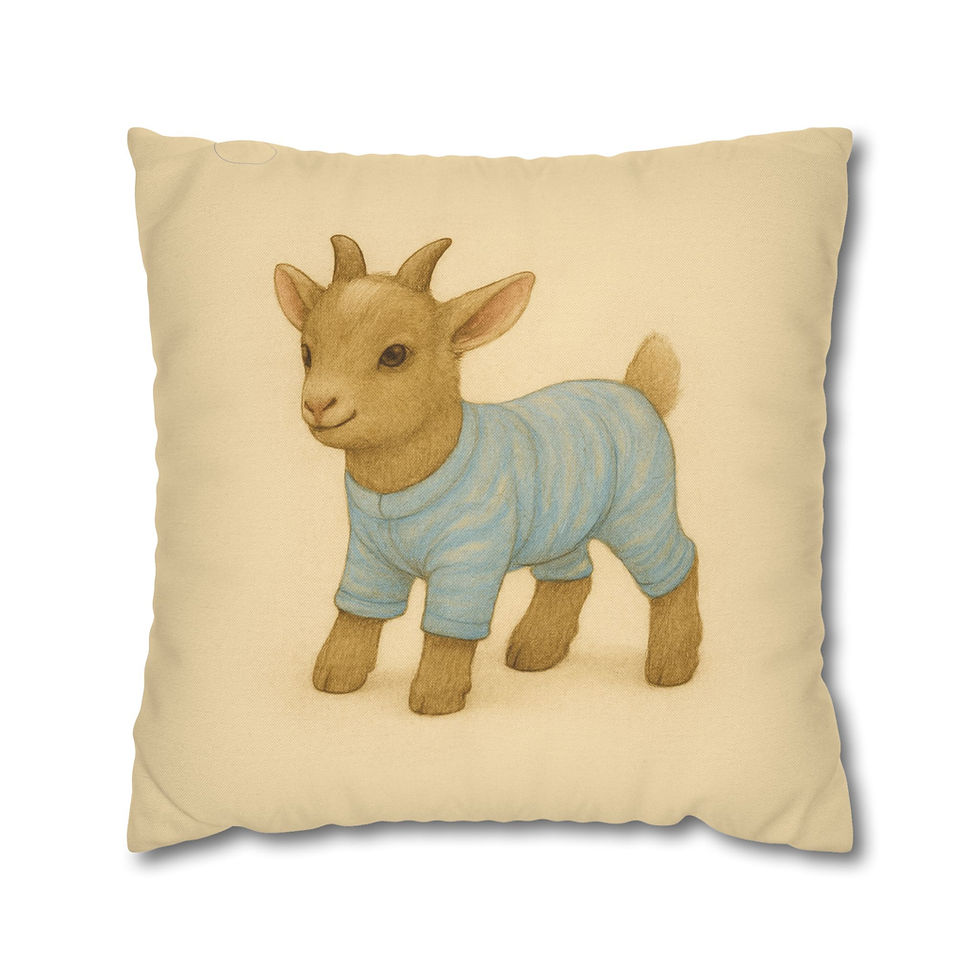 Thumbnail: Adorable Baby Goat in PJs Pillowcase, Blue