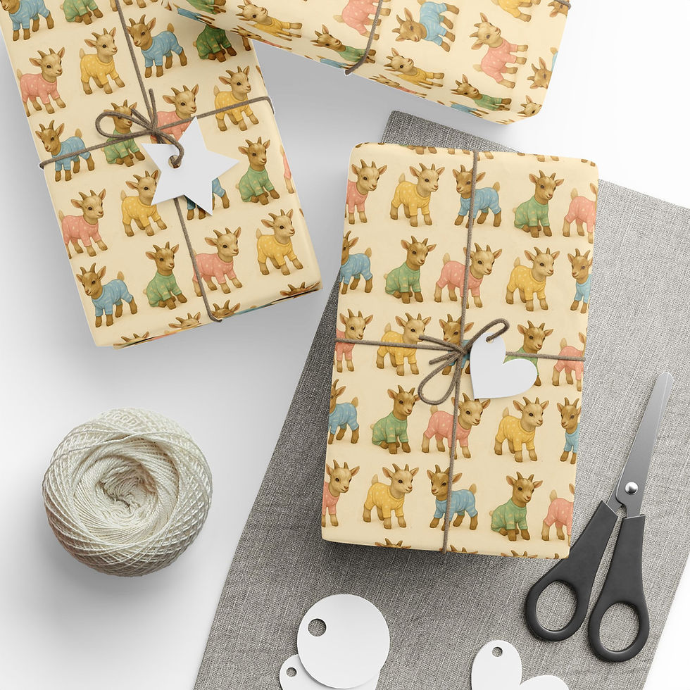 Thumbnail: Baby Goats in Pajamas Wrapping Paper – Baby Goats in PJs Gift Wrap 