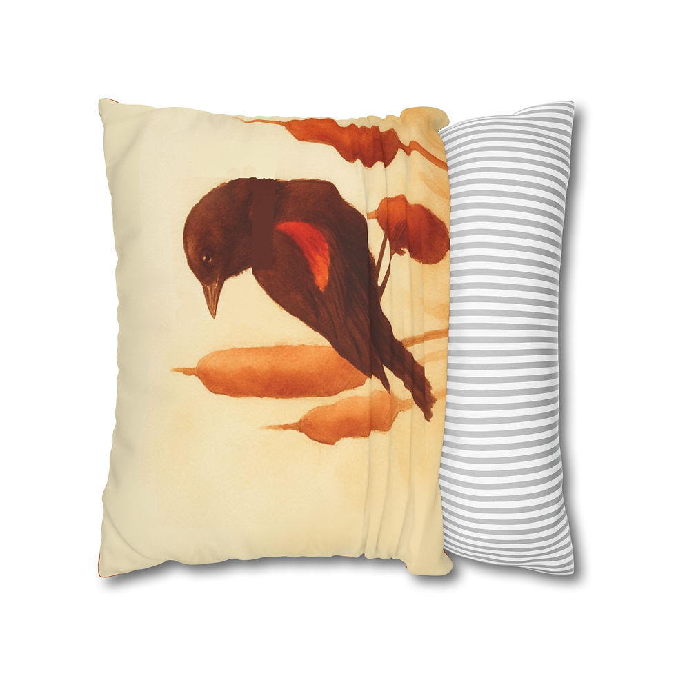 Thumbnail: Redwing Bird & Cattails – Embers & Petals Collection, Pillowcase #3