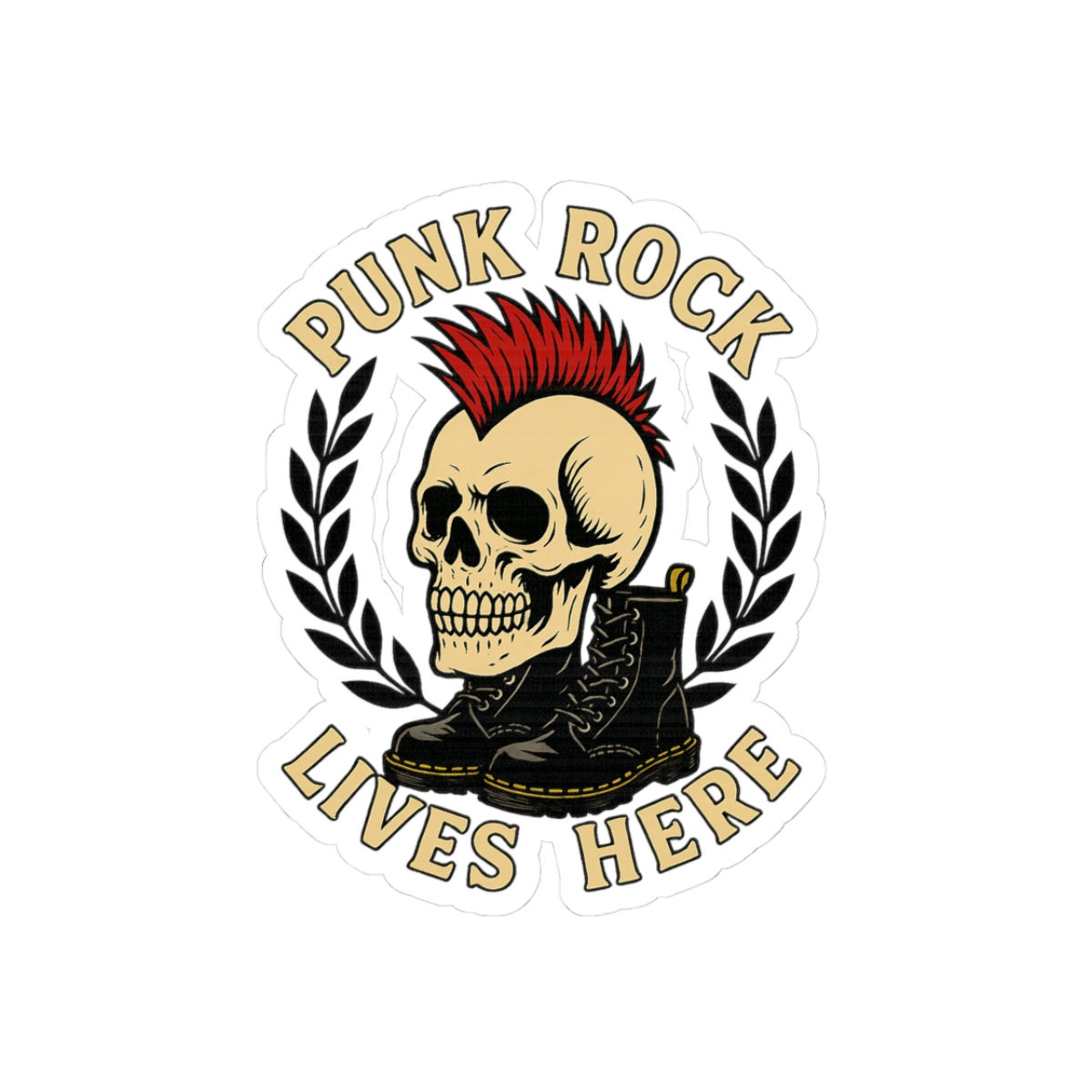 Punk Rock Lives Here Kiss-Cut Sticker