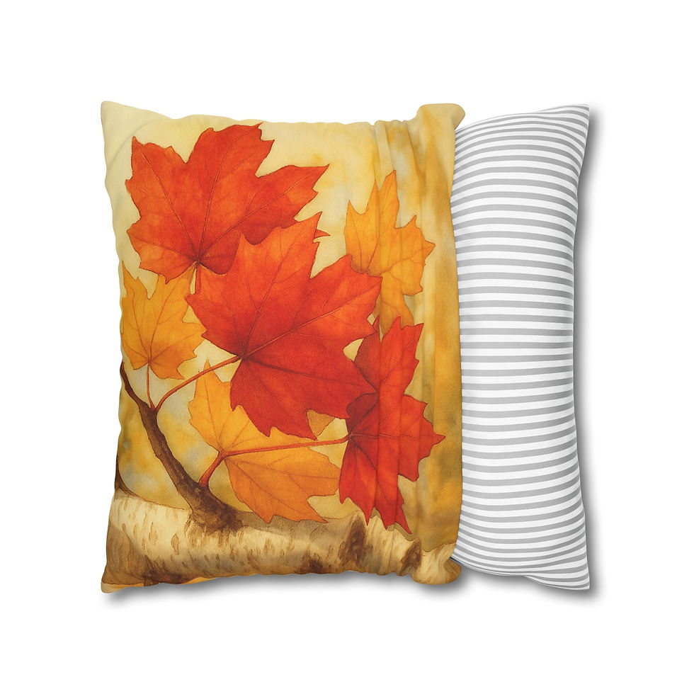 Thumbnail: Autumn Maple Leaves – Embers & Petals Collection, Pillowcase #2