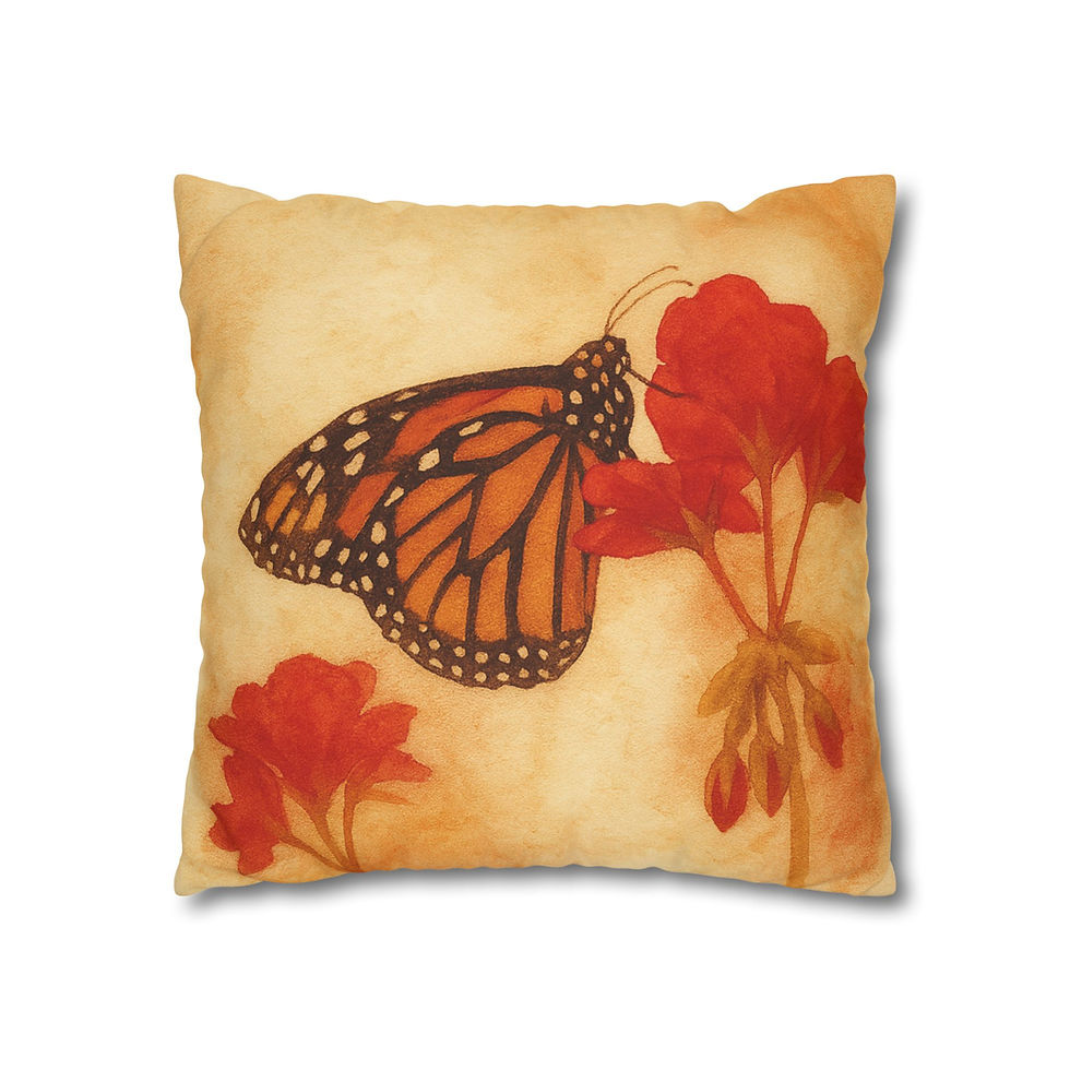Thumbnail: Monarch Butterfly & Blossoms – Embers & Petals Collection, Pillowcase #1 