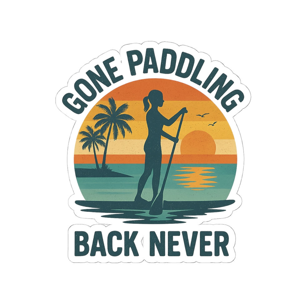 Thumbnail: Gone Paddling, Back Never Kiss-Cut Sticker