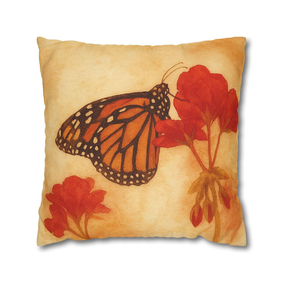 Thumbnail: Monarch Butterfly & Blossoms – Embers & Petals Collection, Pillowcase #1 