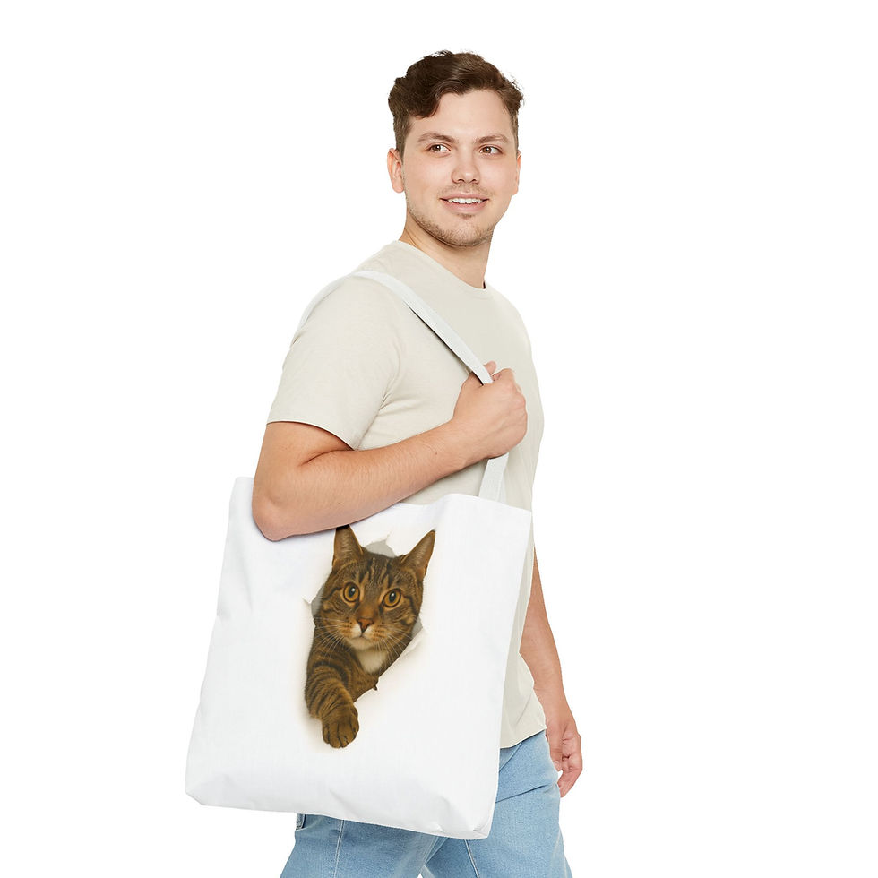Thumbnail: The Cat’s Out of the Bag, Tabby Cat Tote Bag