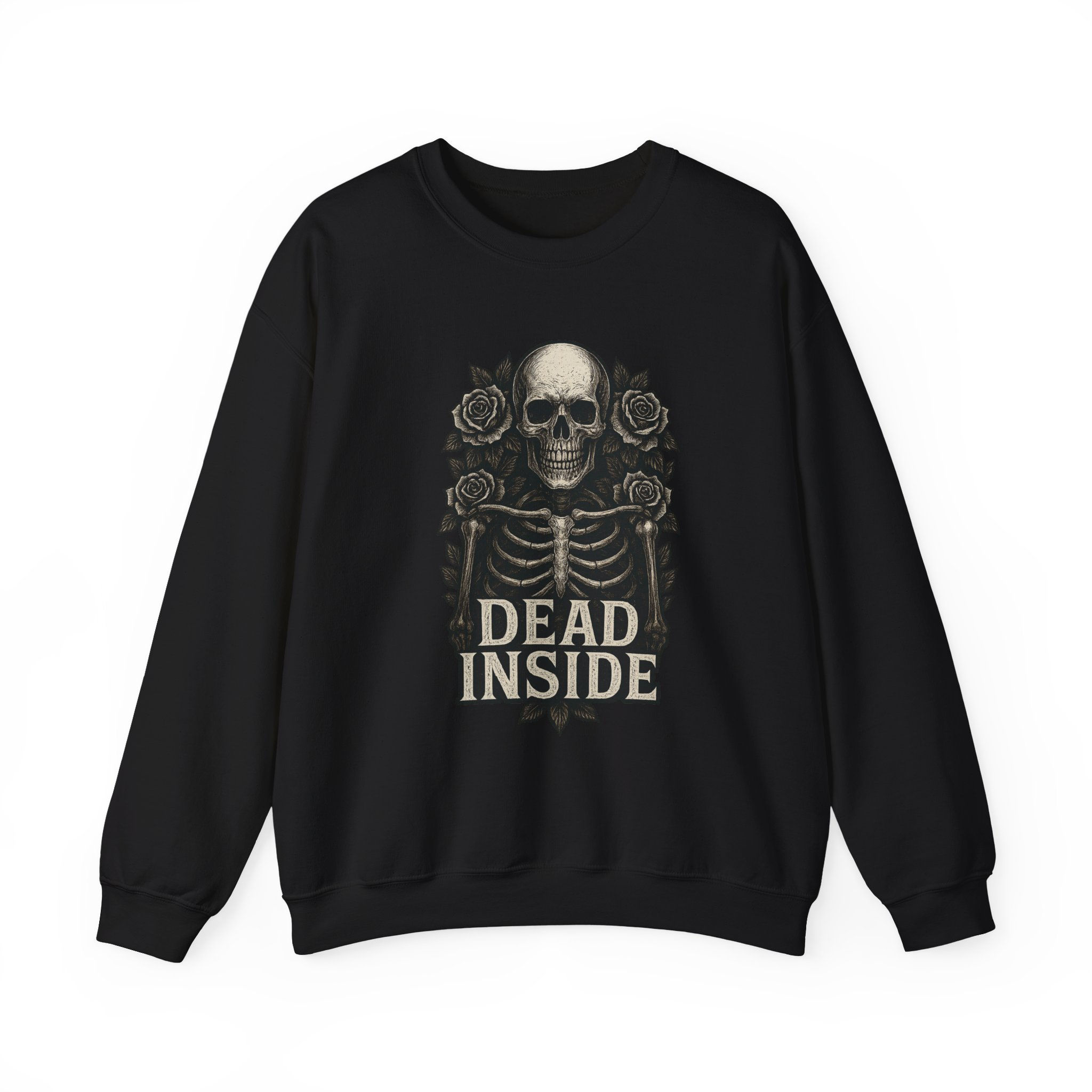 Dead Inside Unisex Crewneck Sweatshirt with Gothic Skeleton