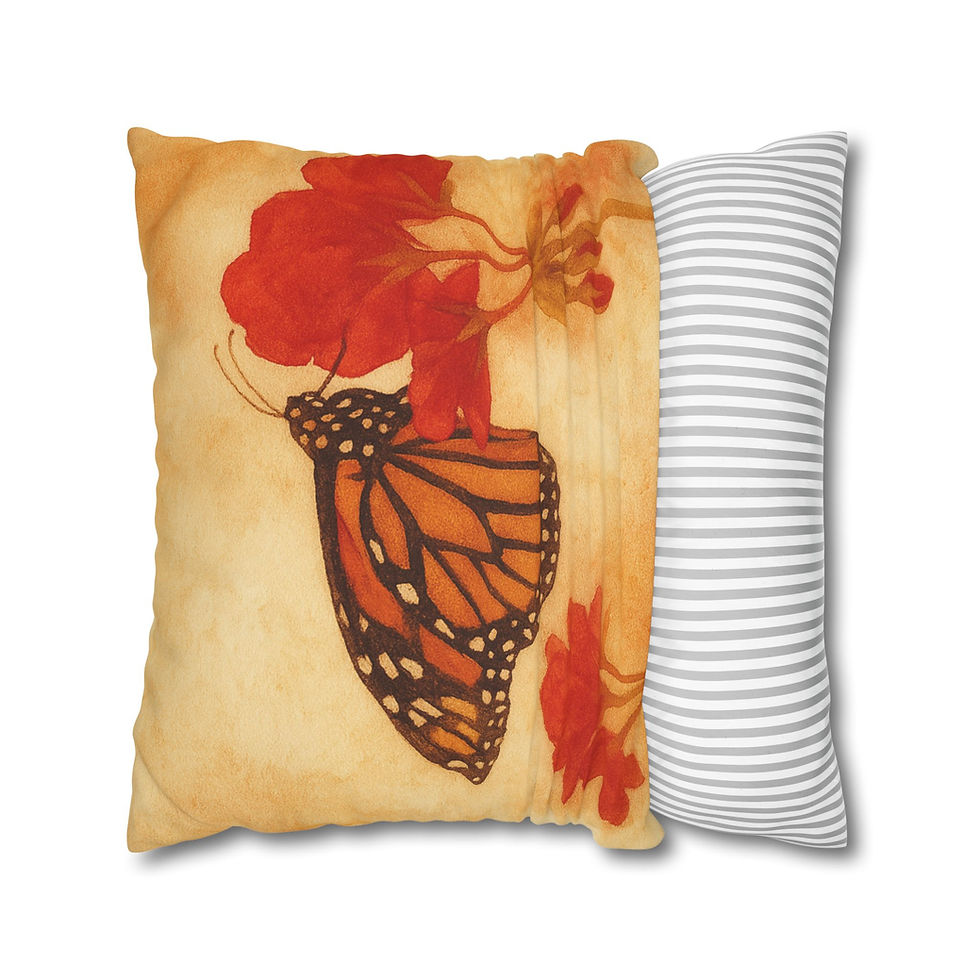 Thumbnail: Monarch Butterfly & Blossoms – Embers & Petals Collection, Pillowcase #1