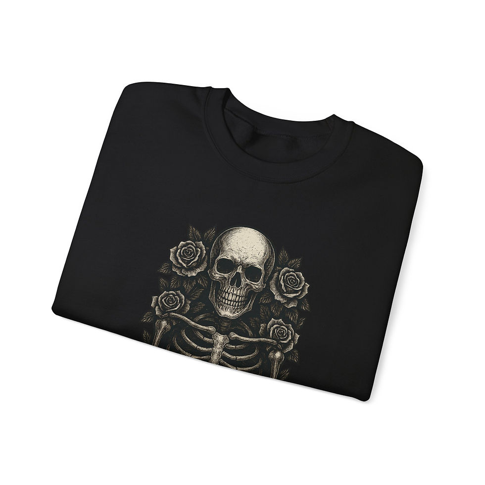 Thumbnail: Dead Inside Unisex Crewneck Sweatshirt with Gothic Skeleton