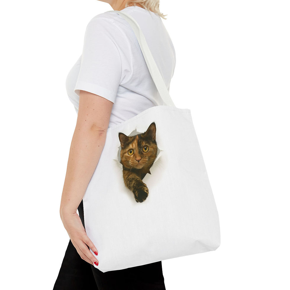 Thumbnail: The Cat’s Out of the Bag, Tortoiseshell Cat Tote Bag