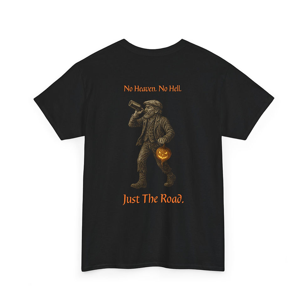 Thumbnail: Stingy Jack Unisex Tee – Halloween Irish Folklore T-Shirt with Glowing Turnip