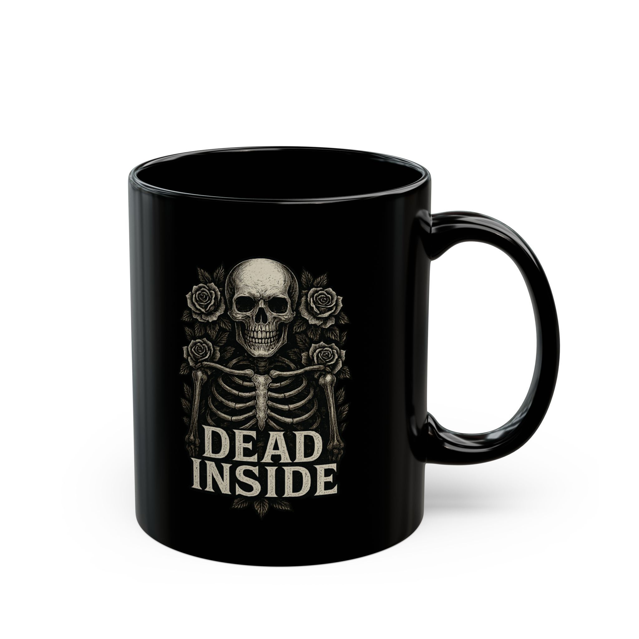Dead Inside Coffee Mug - Gothic Skeleton