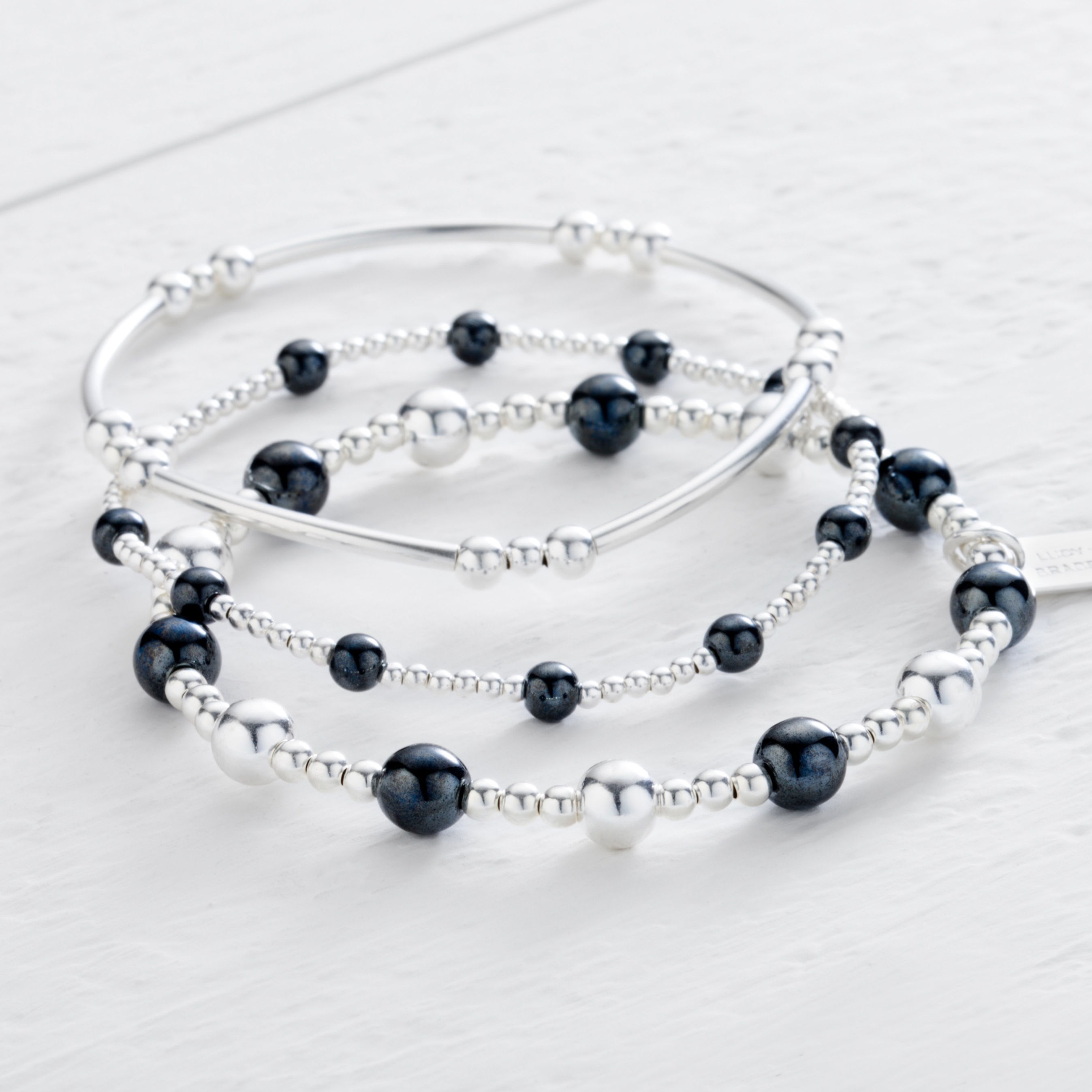 Imogen Hematite Bracelet Stacking Set