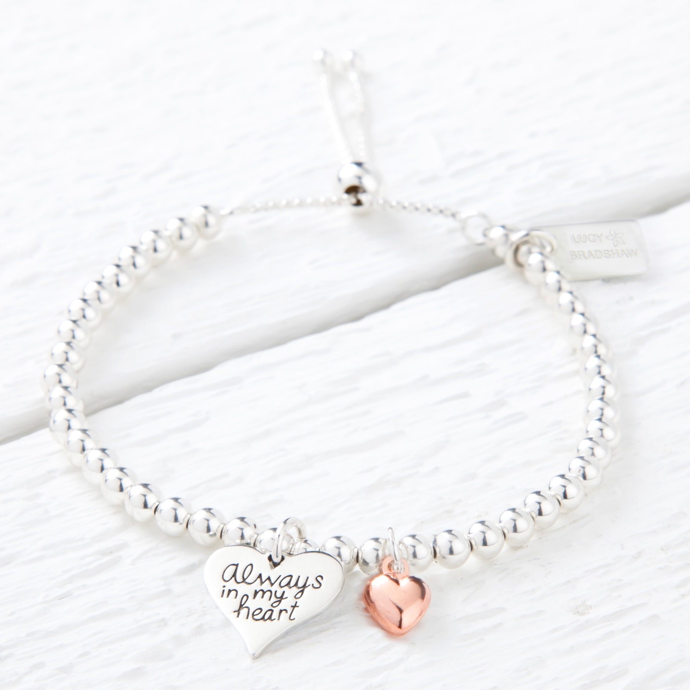 Amara Rose Gold Heart Slider Bracelet