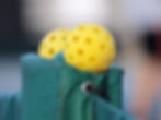 pickleballs on net