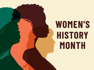 Multi-colored silhouette graphic of BIPOC women for Women's History Month