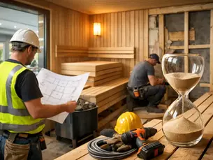 Wie lange dauert Saunamodernisierung im Hotel?