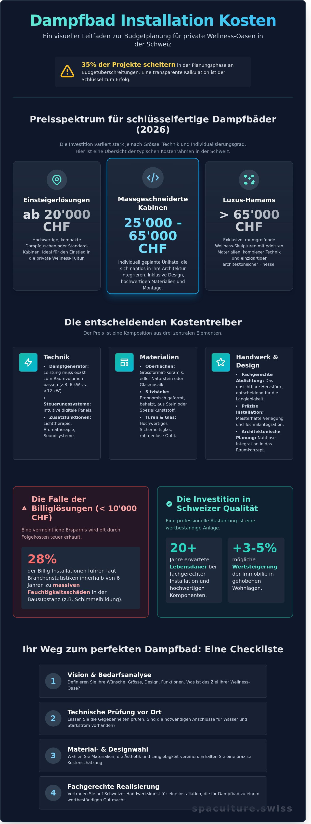 Dampfbad installation kosten