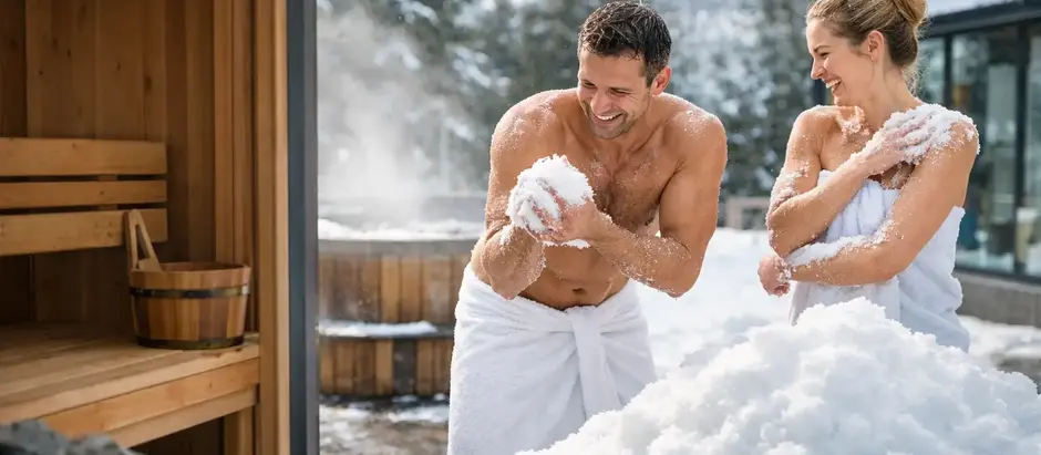 Sauna Abkühlung mit Schnee richtig planen