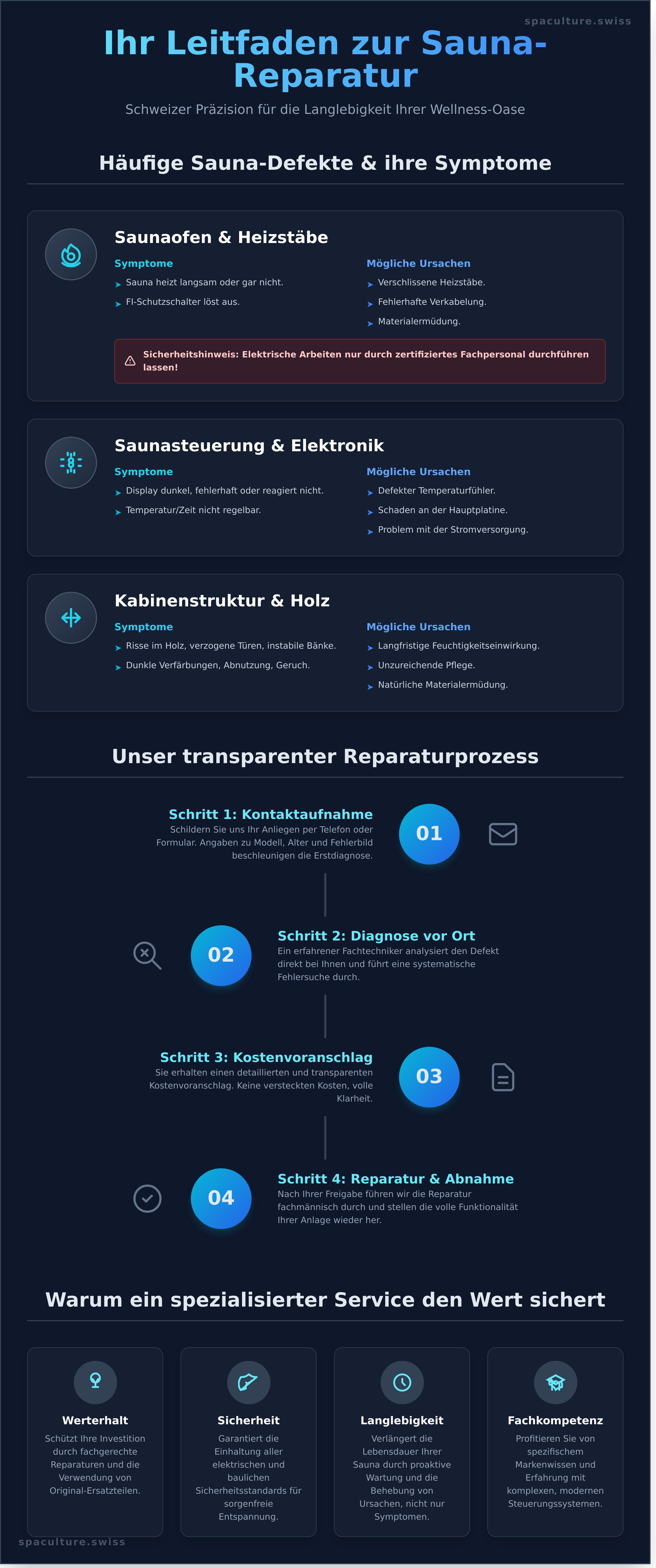 Sauna reparaturservice schweiz infographic - visual guide