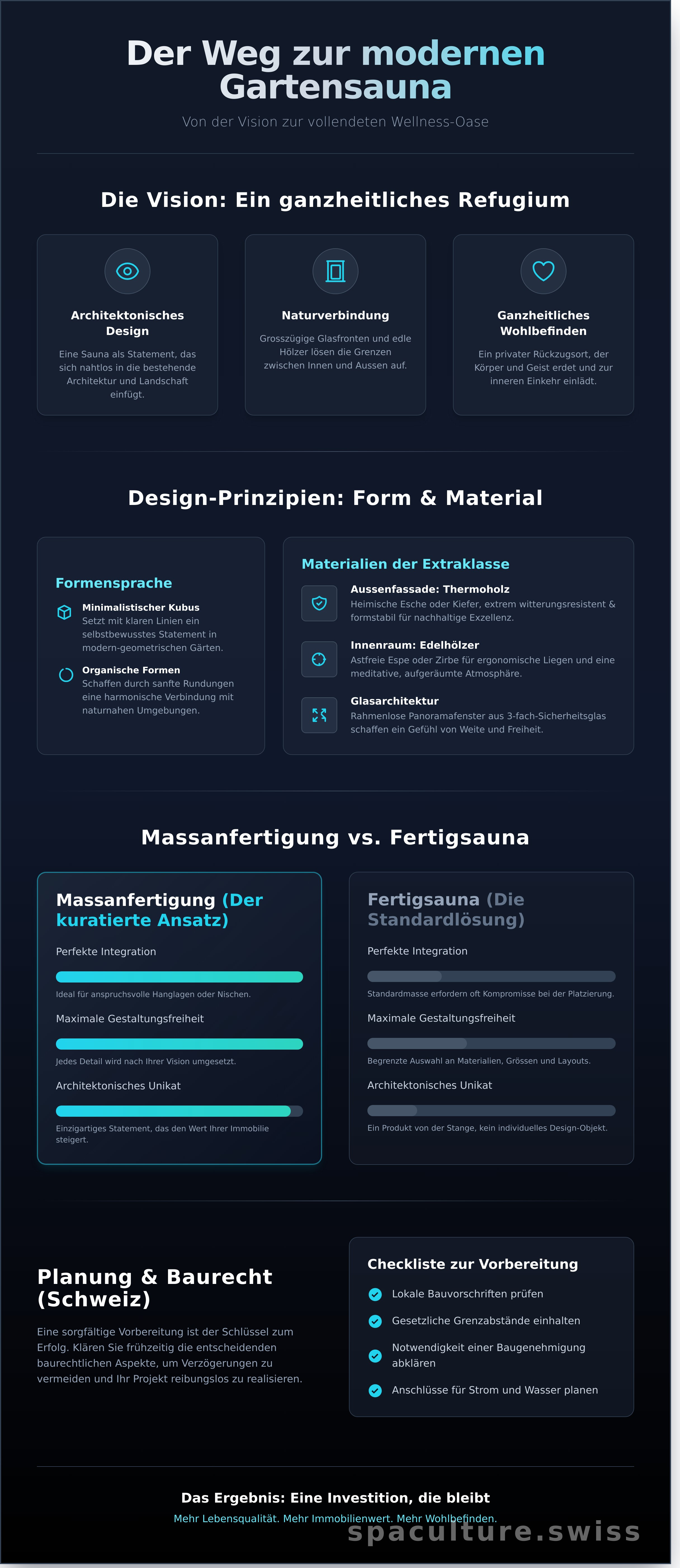 Aussensauna garten modern infographic - visual guide
