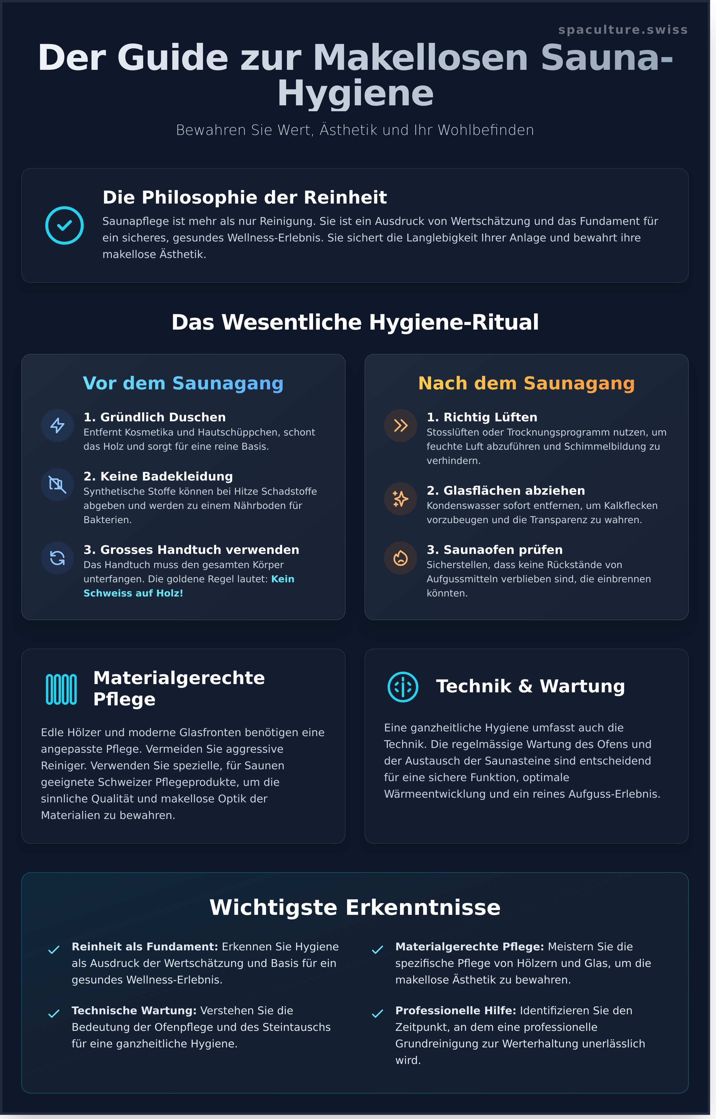 Sauna hygiene infographic - visual guide