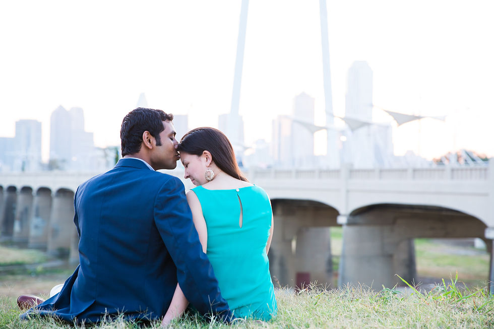 Dallas Skyline Engagement Photoshoot Sree & Ann