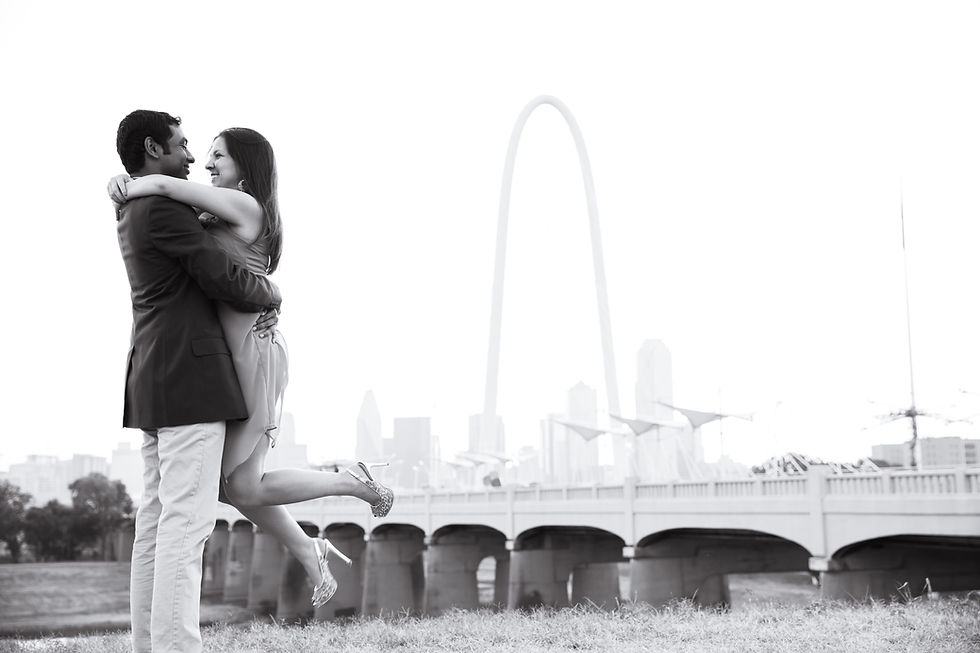 Dallas Skyline Engagement Photoshoot Sree & Ann