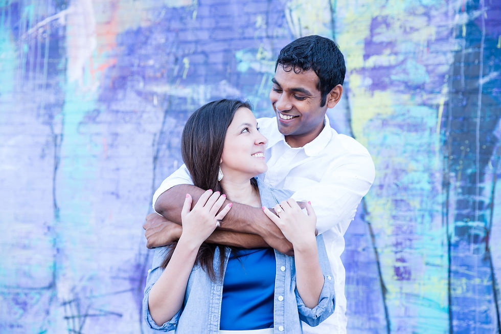 Dallas Deep Ellum Elephant Mural Engagement Photoshoot Sree & Ann