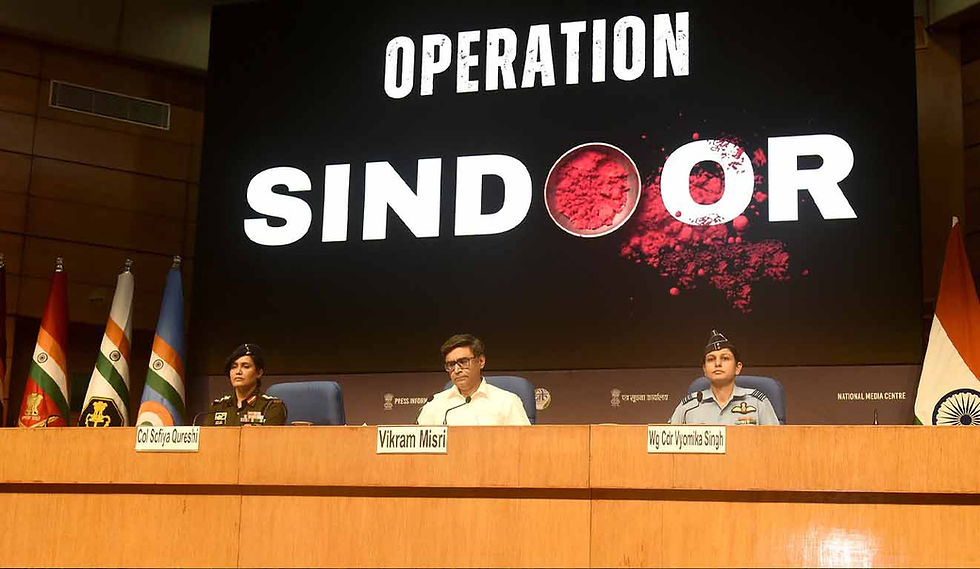Operation Sindoor press briefing with Colonel Sofiya Qureshi, Foreign Secretary Vikram Misri and Wing Commander Vyomika Singh