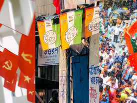 West Bengal politics showing CPI(M), Trinamool Congress and BJP, the major forces that shaped the state's political history.
