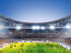 FIFA World Cup 2026 prize money illustration featuring a football trophy, soccer ball, stadium, and $50 million winner's prize concept