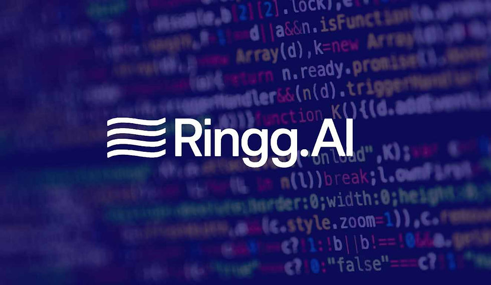 Ringg AI logo representing the Bengaluru enterprise AI startup that raised $10 million in Series A extension funding led by Peak XV Partners
