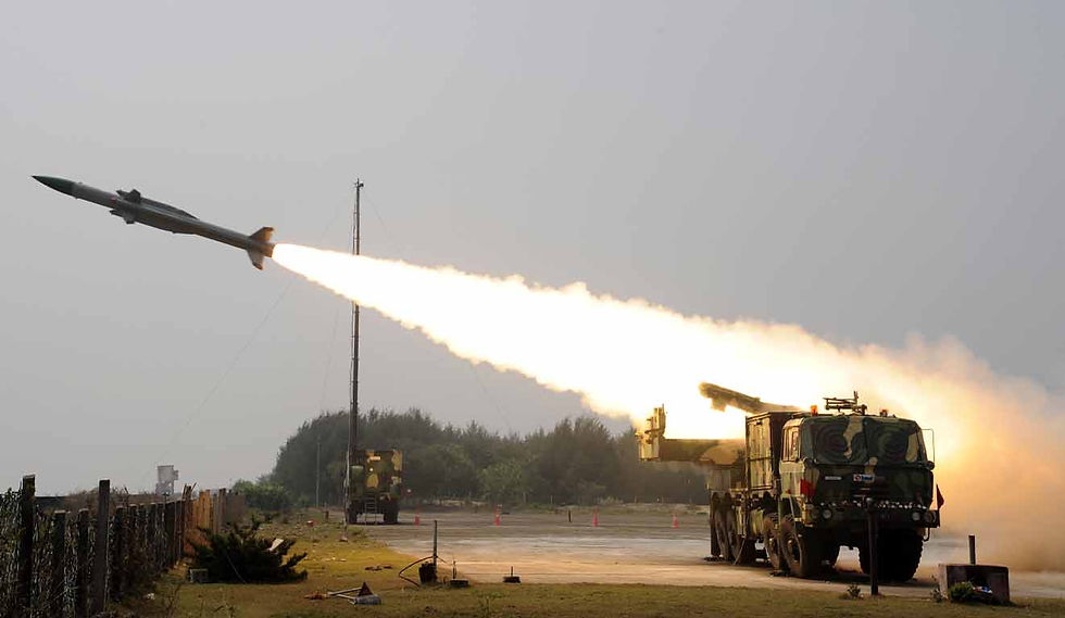 Akash surface-to-air missile system developed for India's air defence