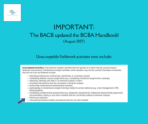 Updates to BCBA fieldwork hours