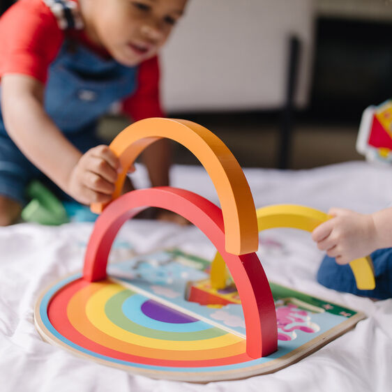Thumbnail: Blues Clues Wooden Rainbow Stacking Set