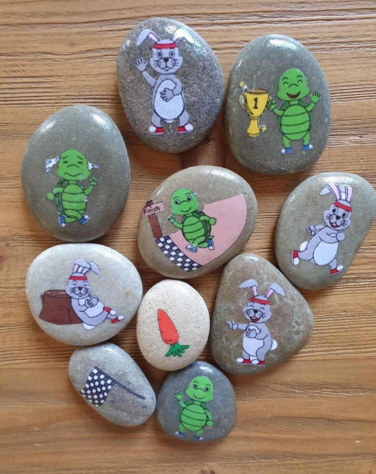 The Tortoise and the Hare Story Stones