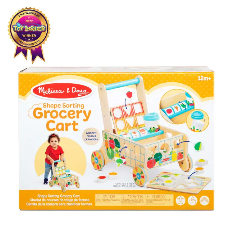 Thumbnail: Wooden Shape Sorting Grocery Cart 