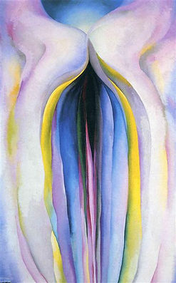 Georgia O’Keeffe, Sive linije s črno, modro in rumeno (Grey Lines with Black, Blue and Yellow), 1923