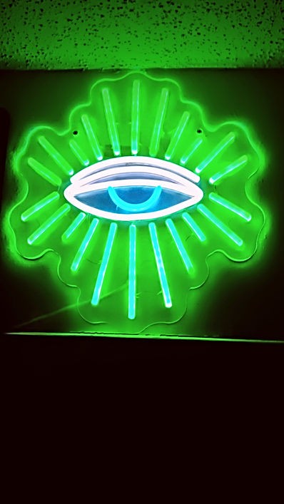 Green neon eye