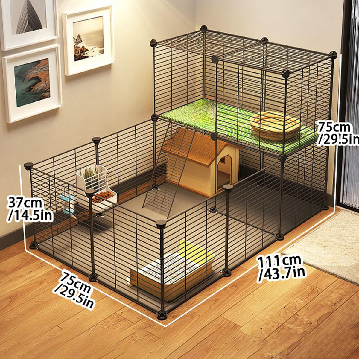 Guinea Pig Pet Enclosure for Home Use, Landscaping Rabbit Supplies, Cage, Large,