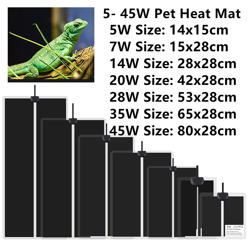 Thumbnail: 5-45W Reptiles Heat Mat Terrarium Climbing Pet Heating Warm Pads Adjustable Temp
