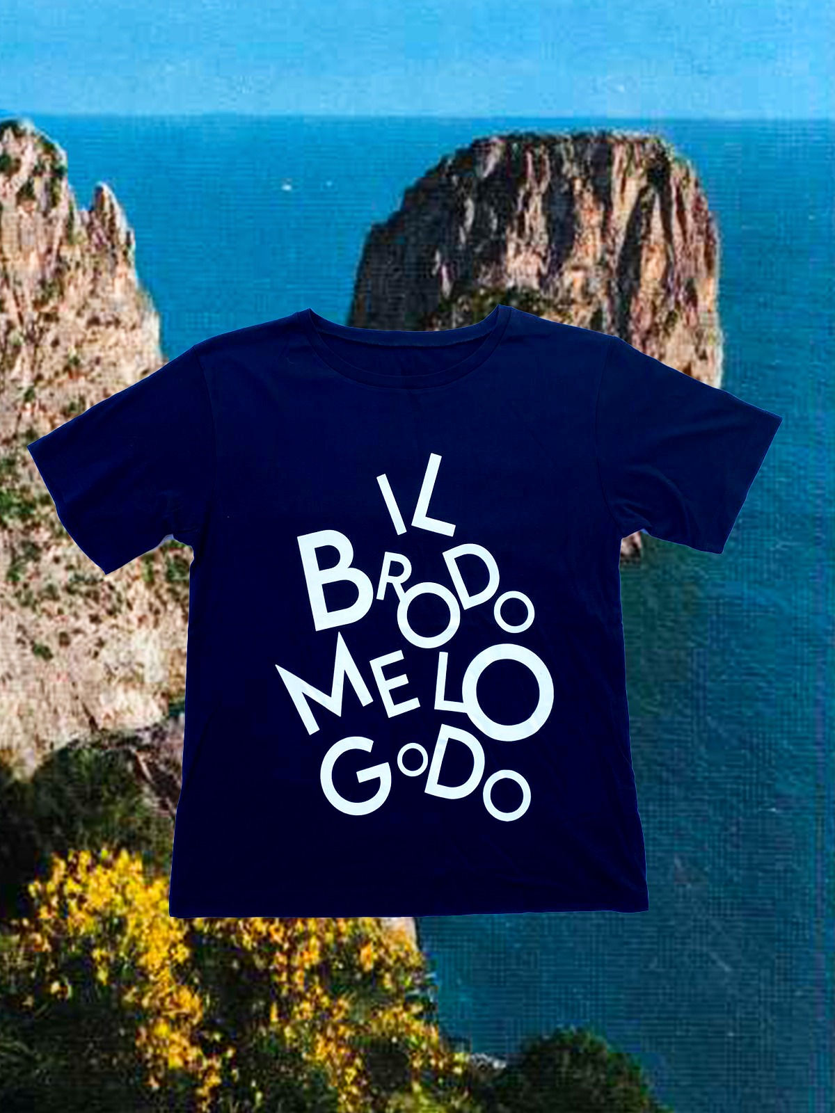 T-shirt IL BRODO ME LO GODO blue + bianco