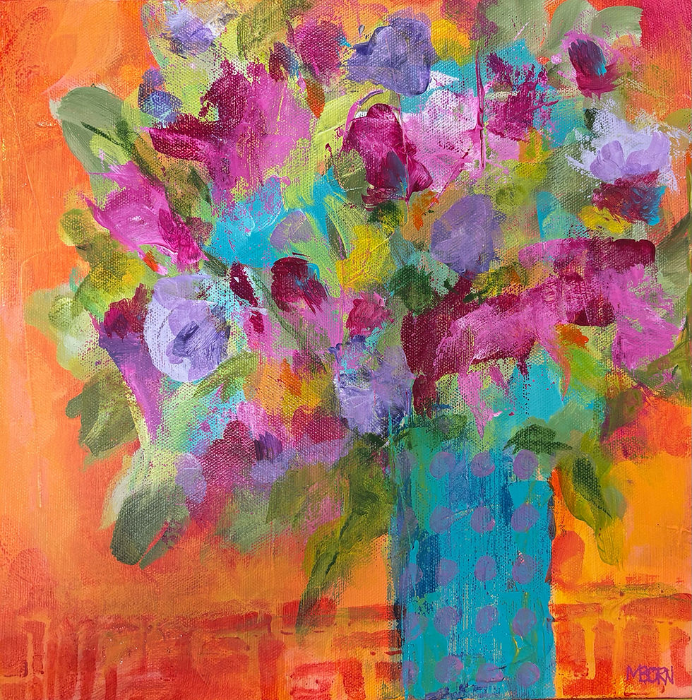 Polka Dot Series #2 - Blue Vase & purple dots