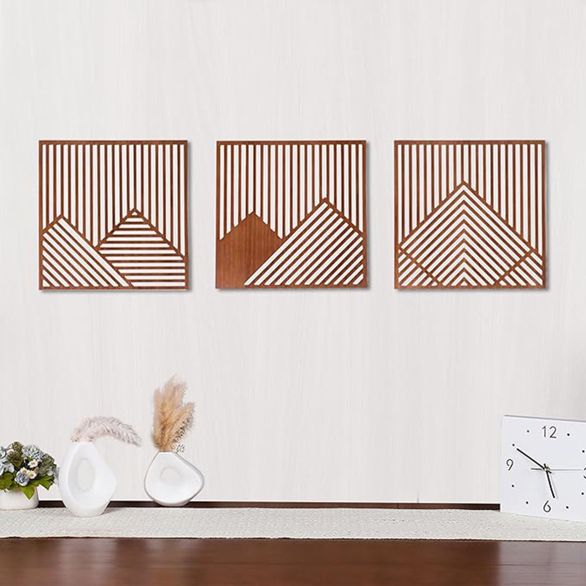 3PCS Modern Wood Art Wall Decor Wood Art Decor for Living Room, Bedroom, Office�