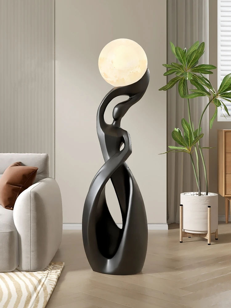 Home Decor Statue Abstract Art Ornaments Nordic Living Room Large Floor Luminous